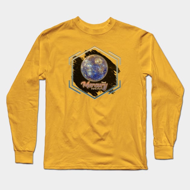 Planet Mercury: Fastest Planet Long Sleeve T-Shirt by Da Vinci Feather